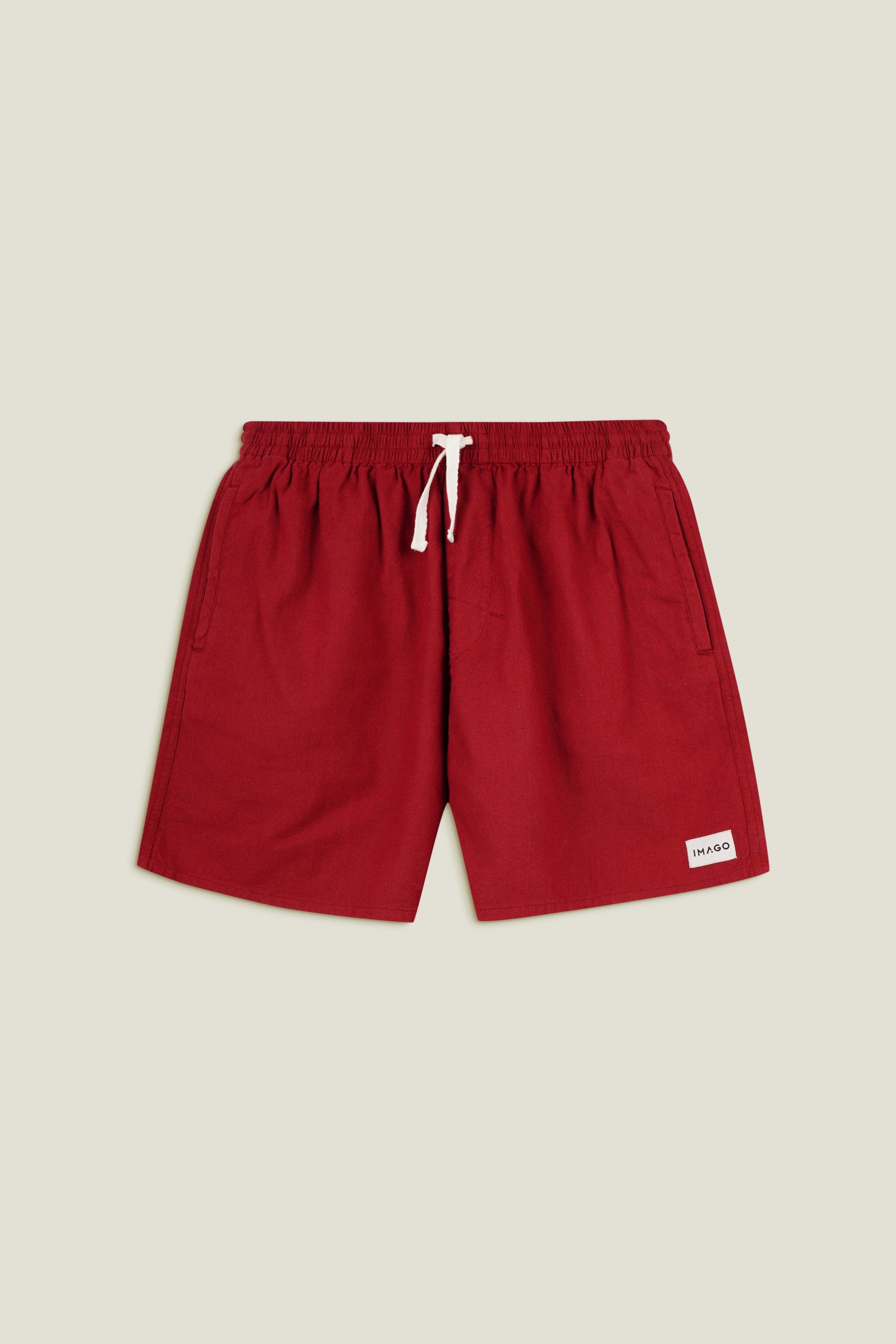 Carriage Red Linen Shorts