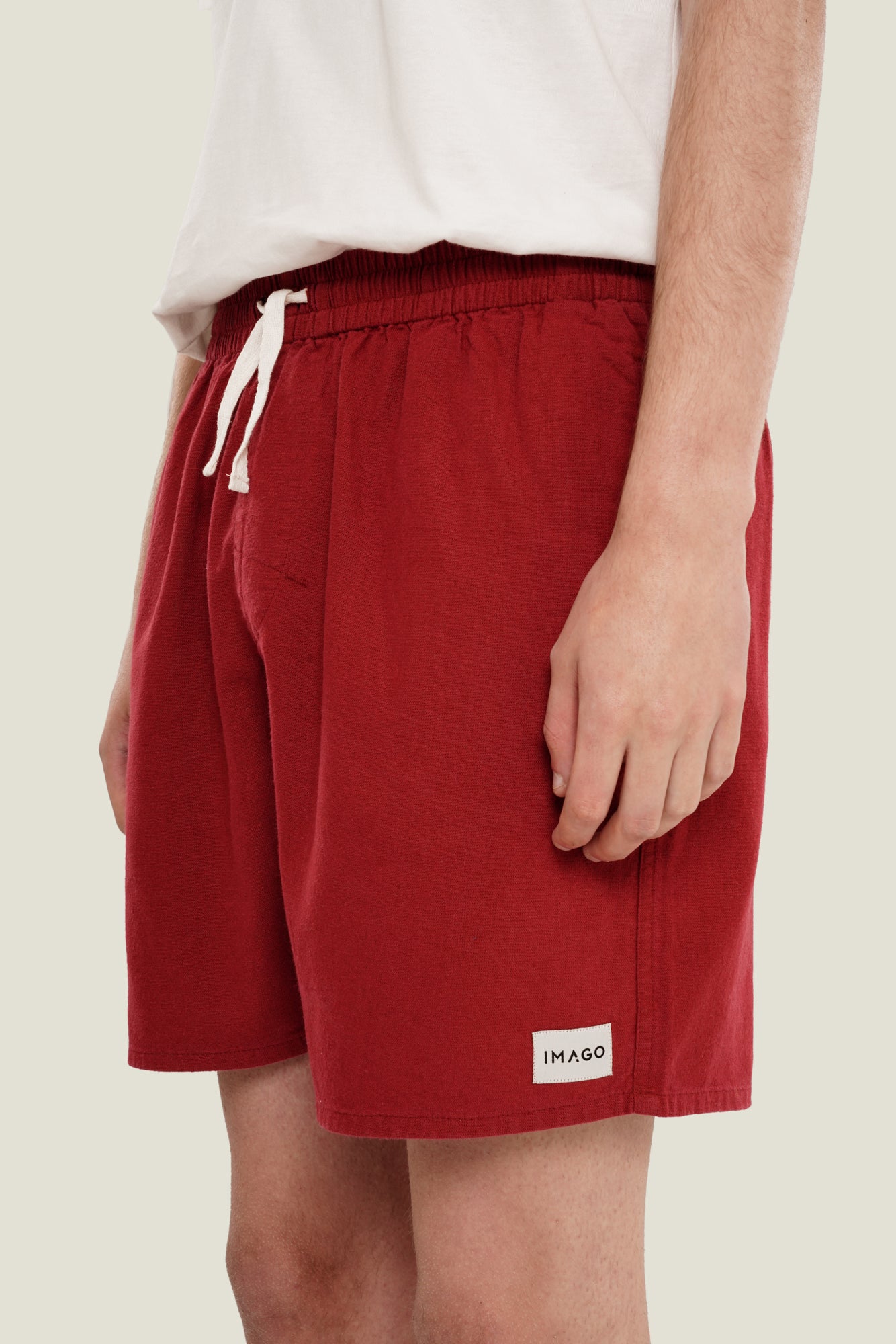 Carriage Red Linen Shorts